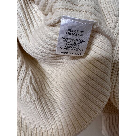 Mod Goddess Cream Cable Knit Sweater with Bow Accent SMALL - Picture 5 of 7